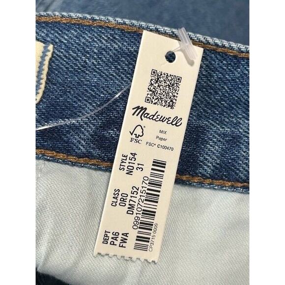 Madewell The Harlow Shorts Medium Wash Denim Jean Pleated Front Blue Size 31 NEW - Picture 6 of 8